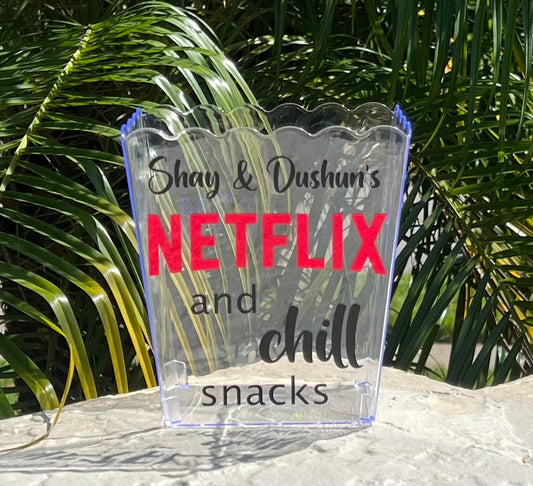 Personalized Netflix And Chill Snack Bucket